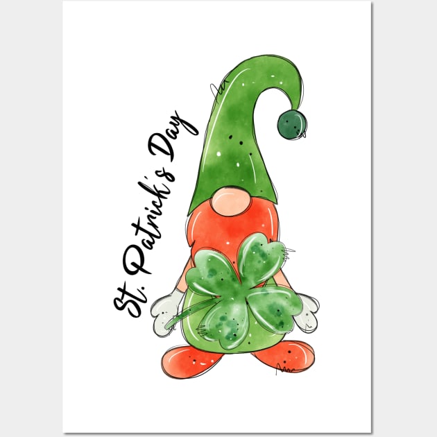 Gnome. St patrick's day.Clover Wall Art by HJstudioDesigns